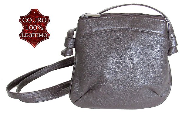 Bolsa Feminina Pequena Transversal Com em Couro 100% Legítimo Ref. 522