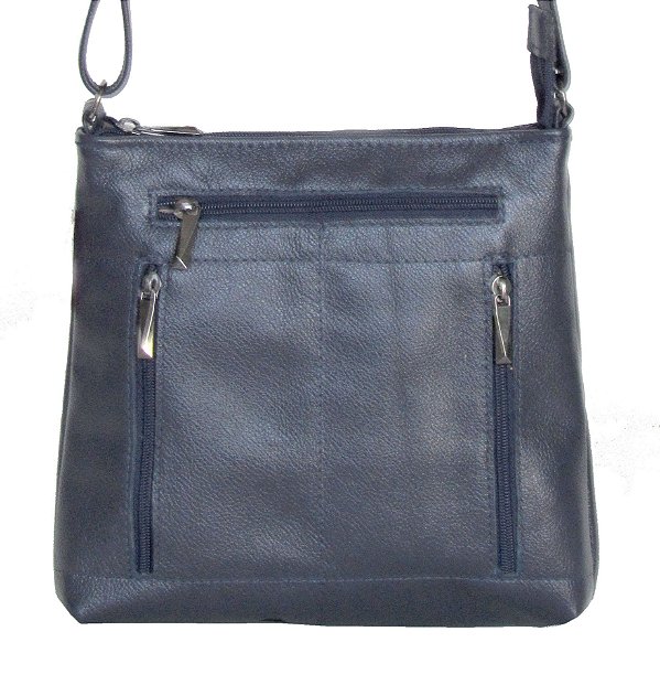 Bolsa Feminina Transversal Com 03 Bolsos Frontais em Couro 100% Legítimo Ref. 560