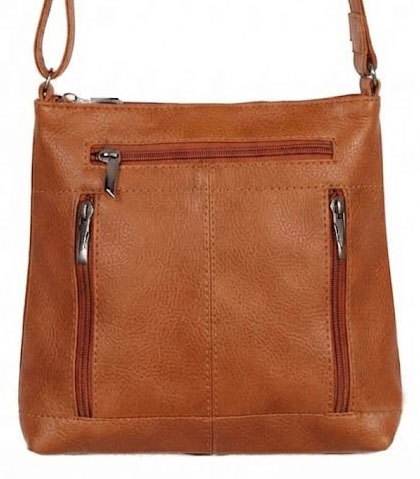 Bolsa Feminina Transversal Com 03 Bolsos Frontais em Couro 100% Legítimo Bellcabana