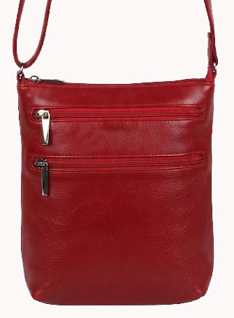 Bolsa Feminina Transversal Com 03 Bolsos Frontais em Couro 100% Legítimo Bellcabana