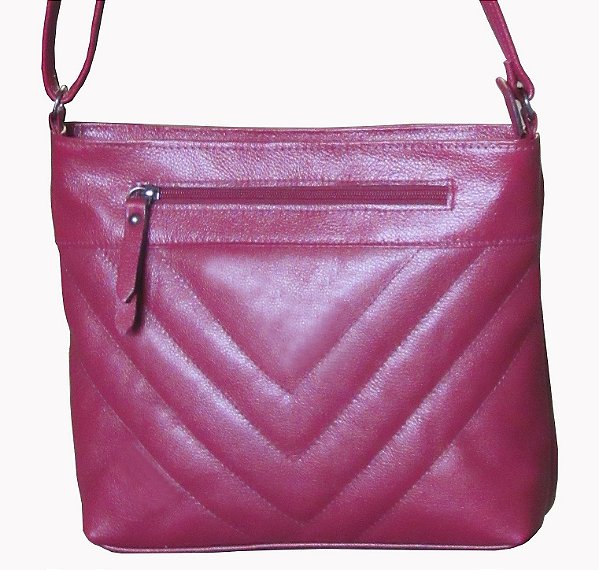 Bolsa Feminina Transversal Com Bolso Frontal em Couro 100% Legítimo Bellcabana