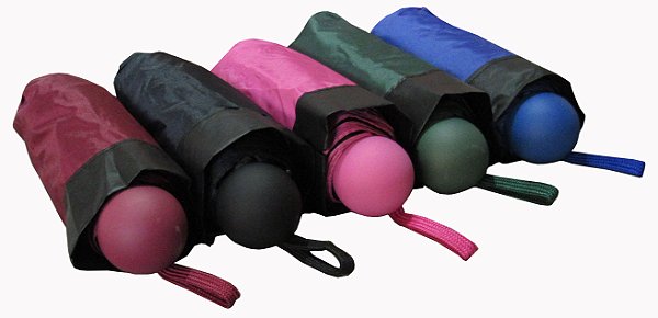 12 Unidades de Sombrinhas Femininas Super Mini Contra Vento Manuais Lisas Com U.V Interno