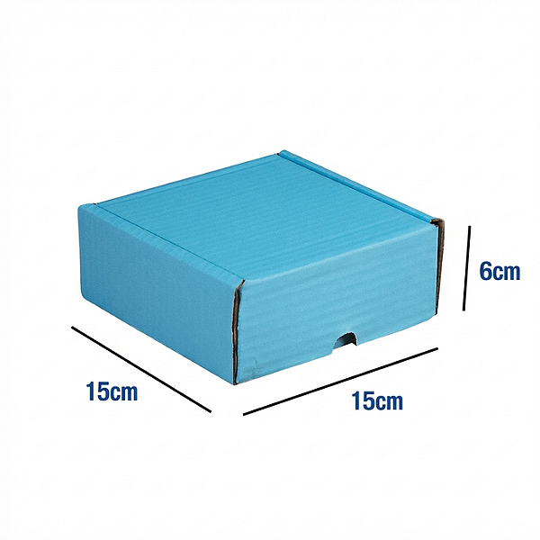 Caixa de Papelão Azul Pequena - 15 x 15 x 6