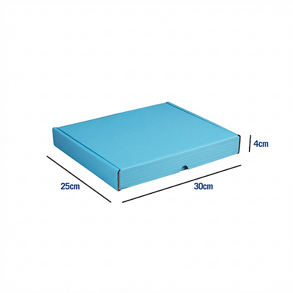 Caixa de Papelão Azul Grande - 30 x 25 x 4