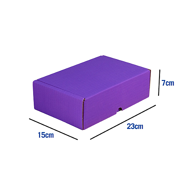 Caixa de Papelão Violeta Média - 23 x 15 x 7