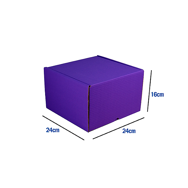 Caixa de Papelão Violeta Média - 24 x 24 x 16