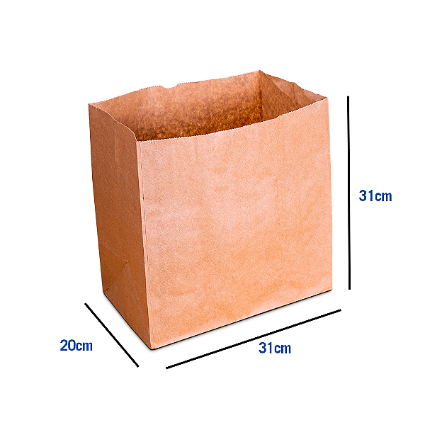 Saco de Papel Kraft - GG - 31 x 20 x 31 cm