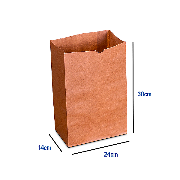 Saco de Papel Kraft - M - 24 x 14 x 30 cm