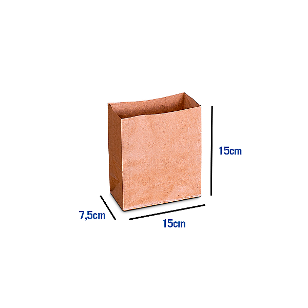Saco de Papel Kraft - Mini - 15 x 7,5 x 15 cm