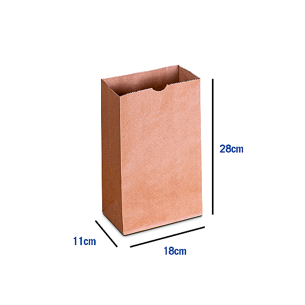 Saco de Papel Kraft - P - 18 x 11 x 28 cm