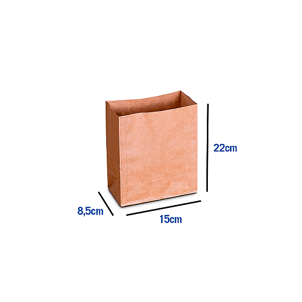Saco de Papel Kraft - PP - 15 x 8,5 x 22 cm