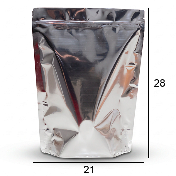 Saco Stand Up Pouch Metalizado - Fecho Zip - 21 x 28