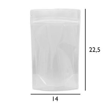 Saco Stand Up Pouch Transparente - Fecho Zip - 14 x 22.5