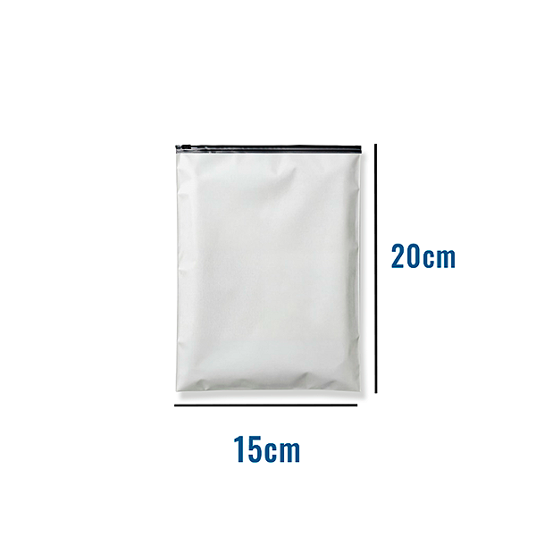 Saco Zip EVA Fosco com Trilho Preto - 15x20