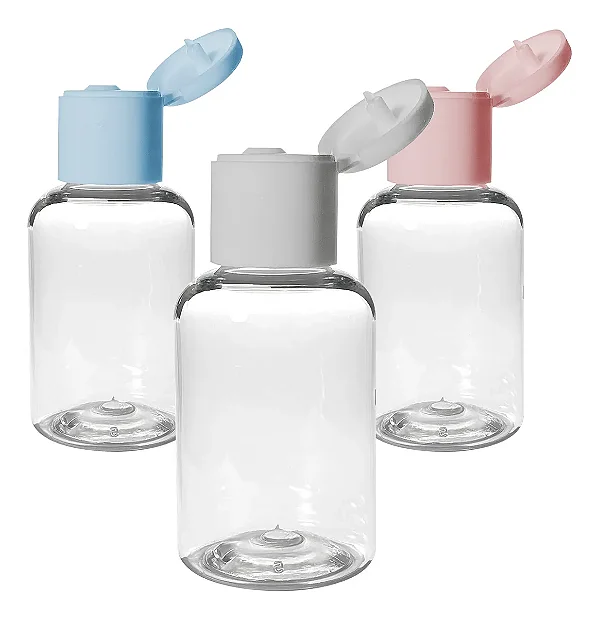 50 Mini Frasquinhos Pet 30ml Tampa Flip Top