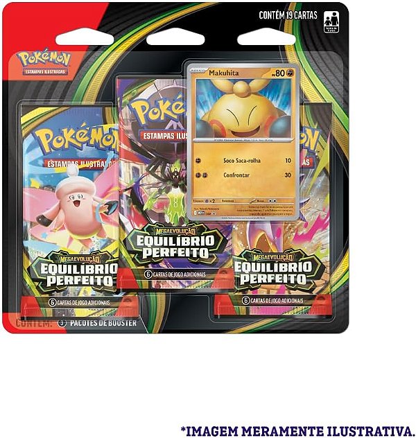 Blister Triplo Pokémon Makuhita ME03 Equilíbrio Perfeito