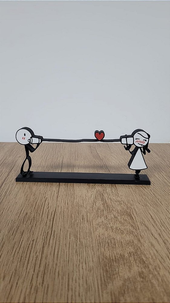 Escultura Decorativa 3D "Linha do Amor"
