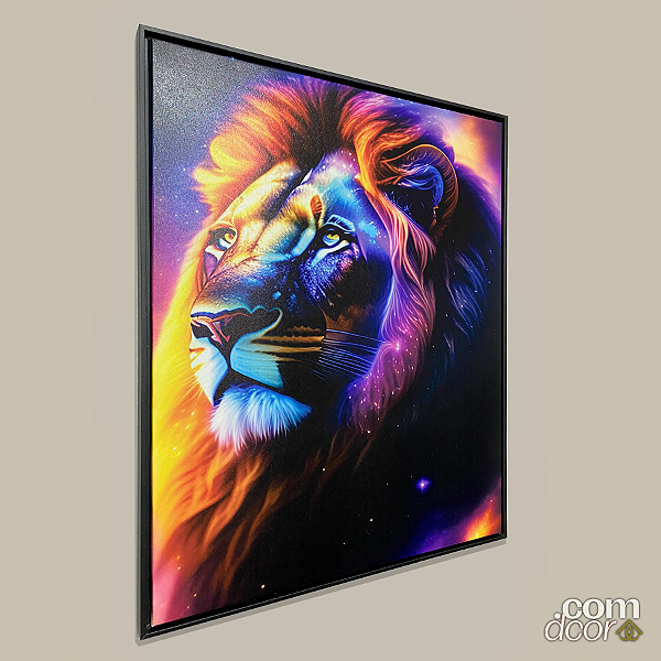 Quadro Majestade Colorida c/ moldura flutuante