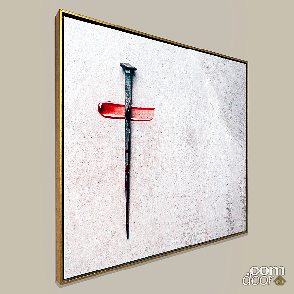 Quadro "Sacrifício e Redenção" c/ moldura flutuante