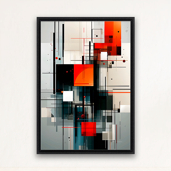 "Estrutura Dinâmica"- Quadro em Canvas com moldura flutuante.