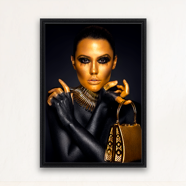 "Dourada Essência"- Quadro em Canvas com moldura flutuante.