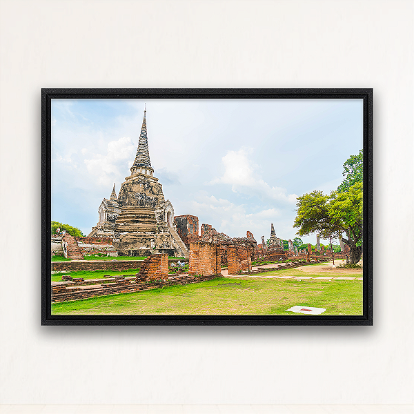 "Fortaleza do Tempo"- Quadro em Canvas com moldura flutuante.