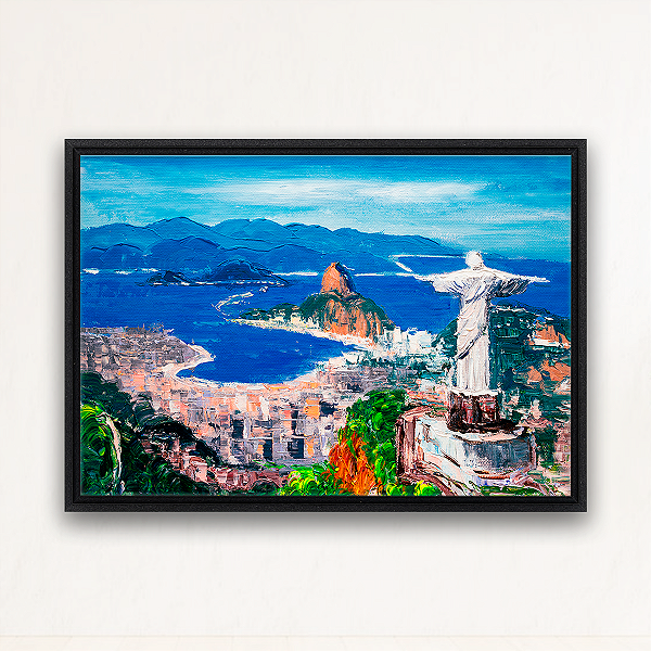 "Redentor das Cores"- Quadro em Canvas com moldura flutuante.