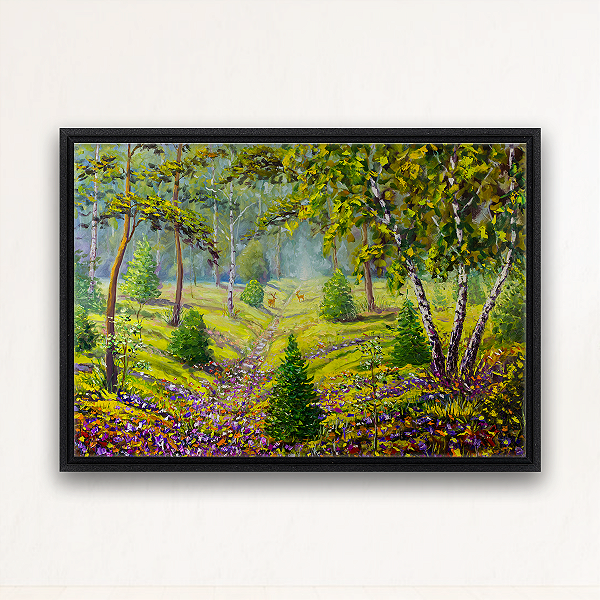 "Encanto da Floresta"- Quadro em Canvas com moldura flutuante.