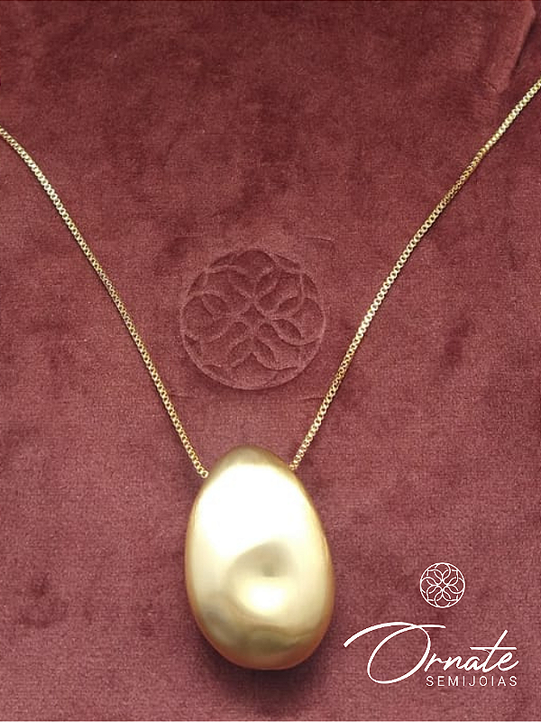 Colar Longo Oval Dourado
