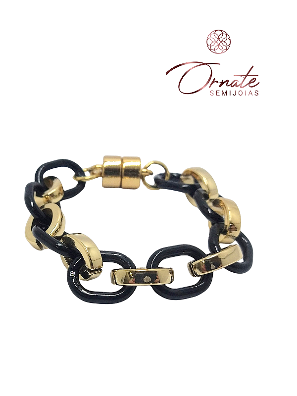 Pulseira Elos Ovais Black
