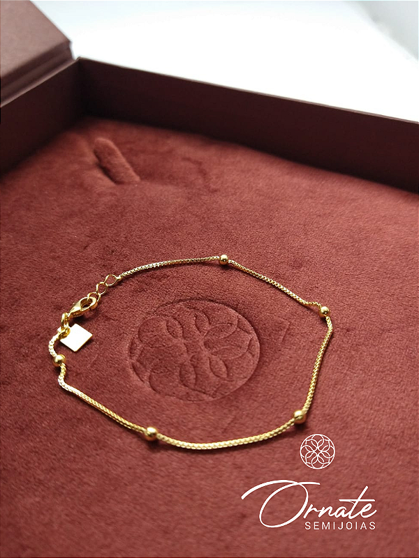 Pulseira Fina 5 Esferas