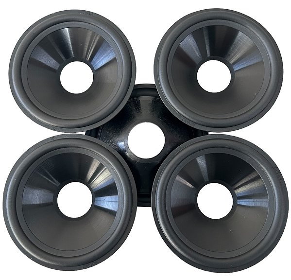 KIT 5 PEÇAS CONE PARA ALTO FALANTE DE 4 POLEGADAS BLACK