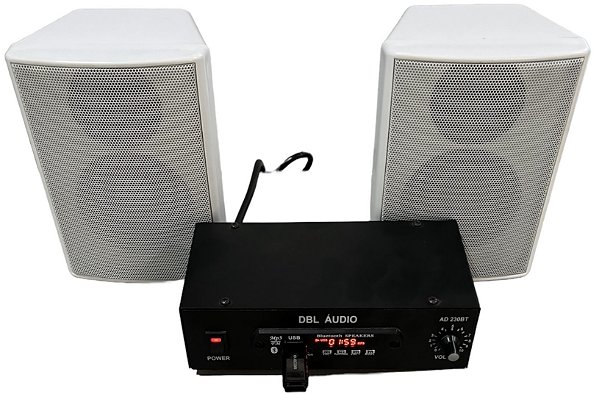 KIT AMPLIFICADOR MARCA DBL ÁUDIO DIGITAL AD 230 BT + 02 CAIXAS DE SOM CP-04