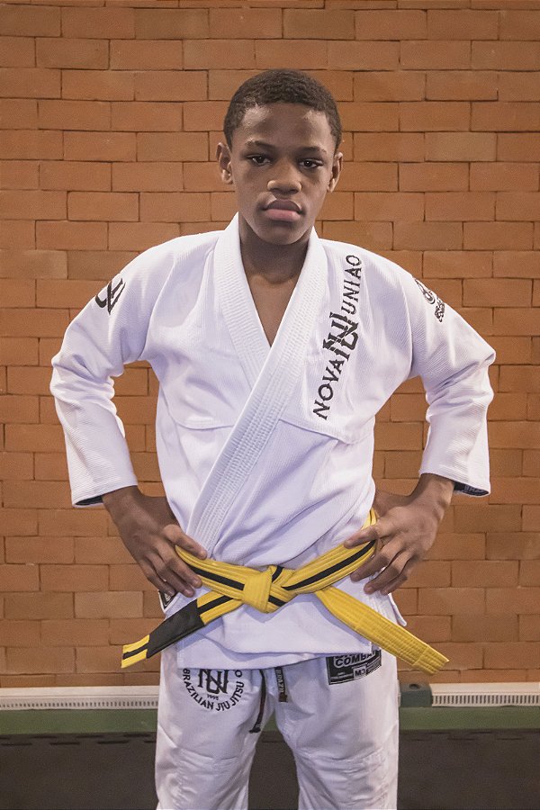 Kimono Infantil NU collab Brazil Combat Branco - Bordado
