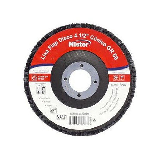 Lixa Flap Disco 4,5 Reto Gr 060 Mister
