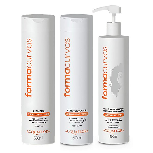 Kit Acquaflora Forma Curvas: Shampoo, Condicionador e Creme Modelador Ondas