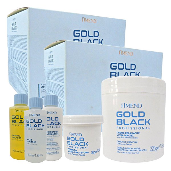 Kit Amend Gold Black: 2 Sistema de Relaxamento Guanidina