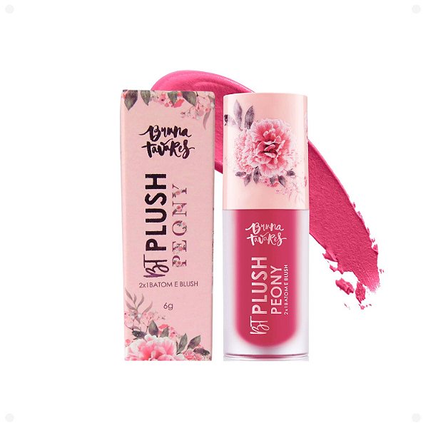 Batom E Blush 2x1 Bruna Tavares Bt Plush Peony 6g