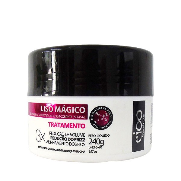 Máscara Tratamento Profissional Liso Mágico Eico Cosméticos 240ml