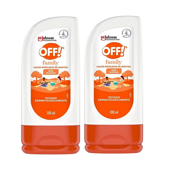 Kit Loção Repelente de Insetos Johnson Off! Family Com 2 100ml