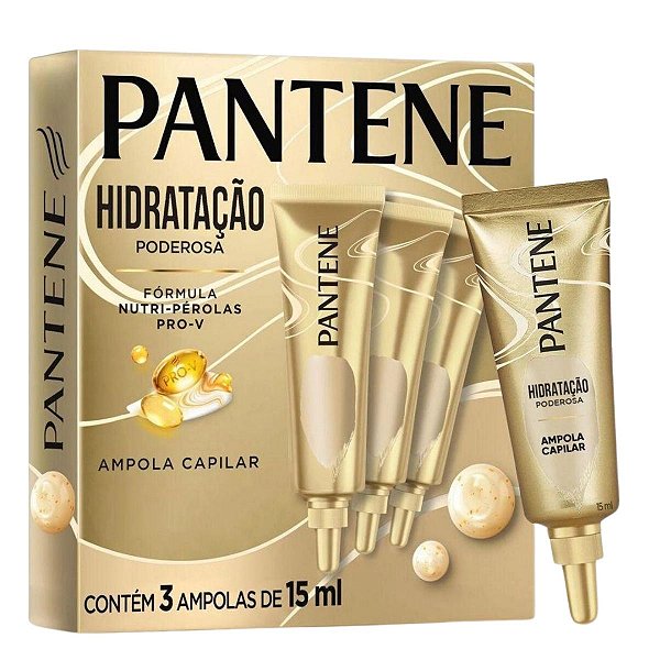 Kit Pantene Hidratação Poderosa: 3 Ampolas 15ml