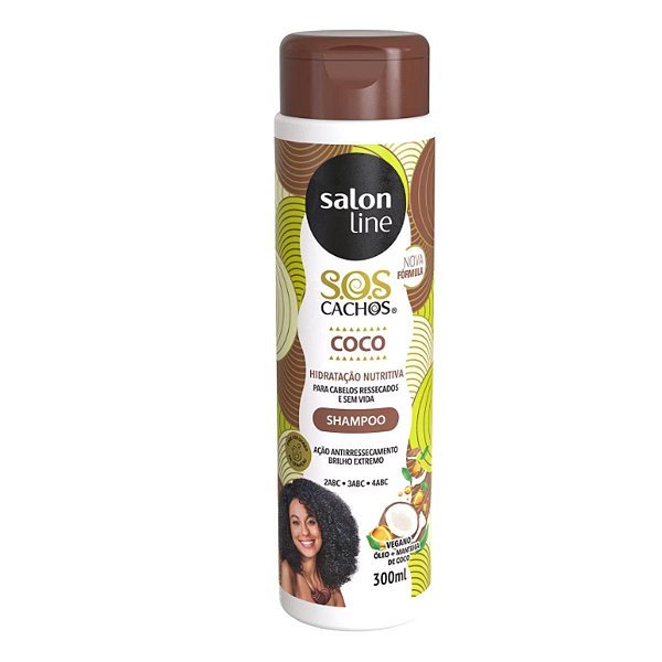 Shampoo Salon Line Sos Cachos Óleo de Coco Hidratação Absoluta 300ml