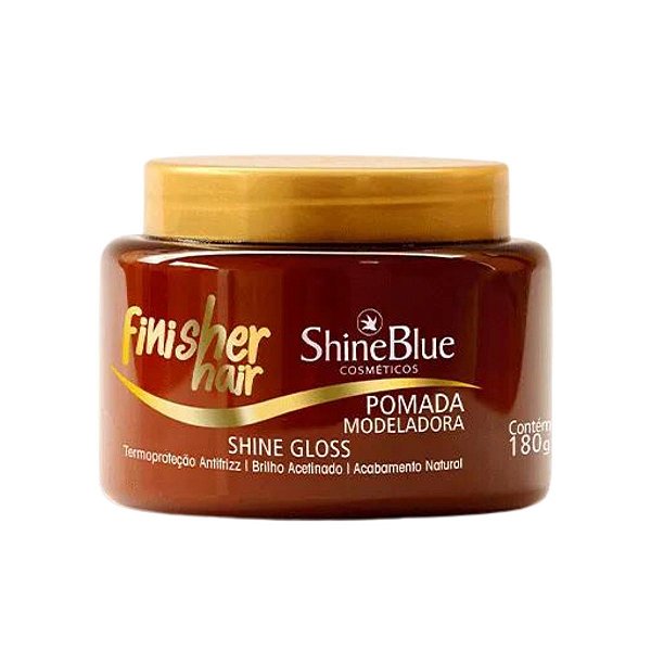 Pomada Modeladora Shine Blue Finisher Hair Shine Gloss 180g