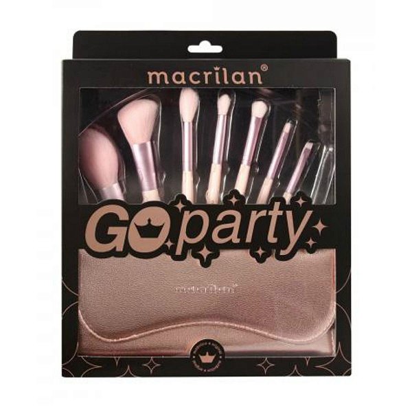 Macrilan Kit Com 7 Pincéis + Bolsa Go Party Ref. Ed007