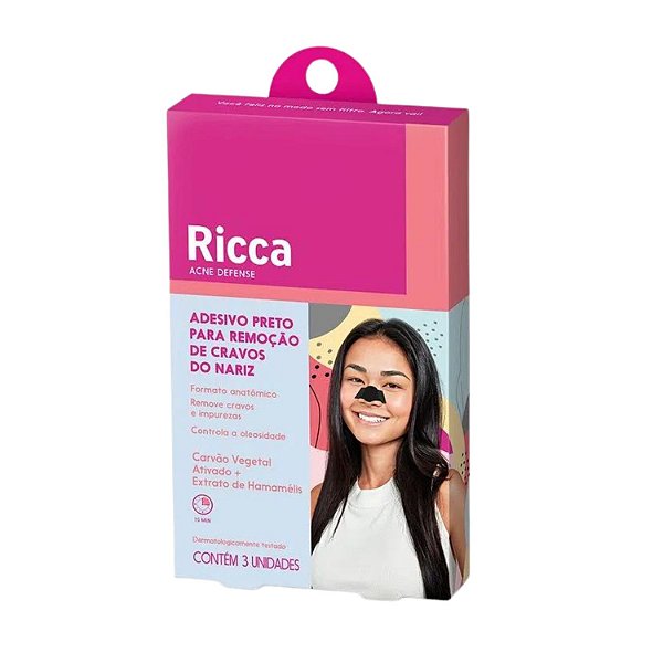 Adesivo Remoção de Cravos Ricca Preto Acne Defense