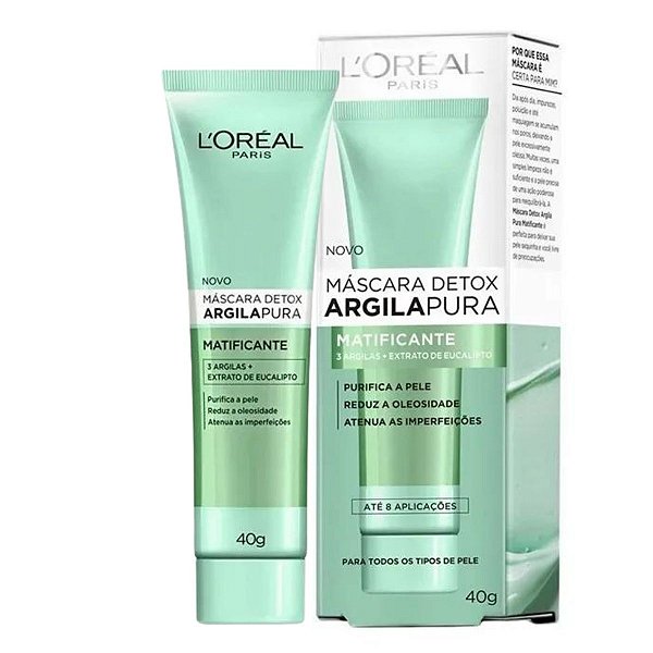 Loreal Máscara Detox Argila Pura Matificante 40g