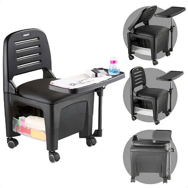 Ciranda Com Mesa Manicure Dompel Bari Preta