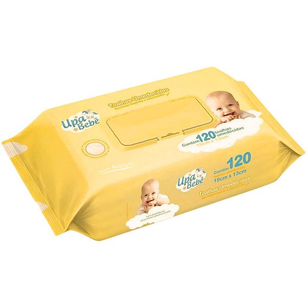 Toalhas Umedecidas Upa Bebê 19cm x 13cm Com 120 un