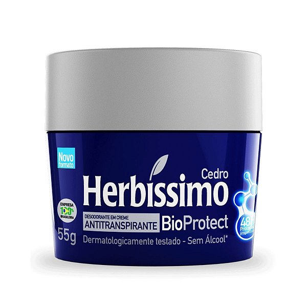 Desodorante Creme Herbissimo Bioprotect Cedro Antitranspirante 55g