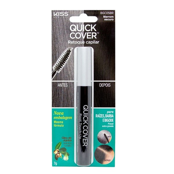 Maquiagem Capilar Kiss New York Quick Cover 7g Marrom Escuro Bgc05br
